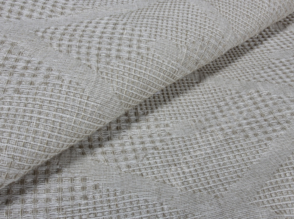 Ткань декоративная жаккард, цвет натуральный льняной, ш.290см