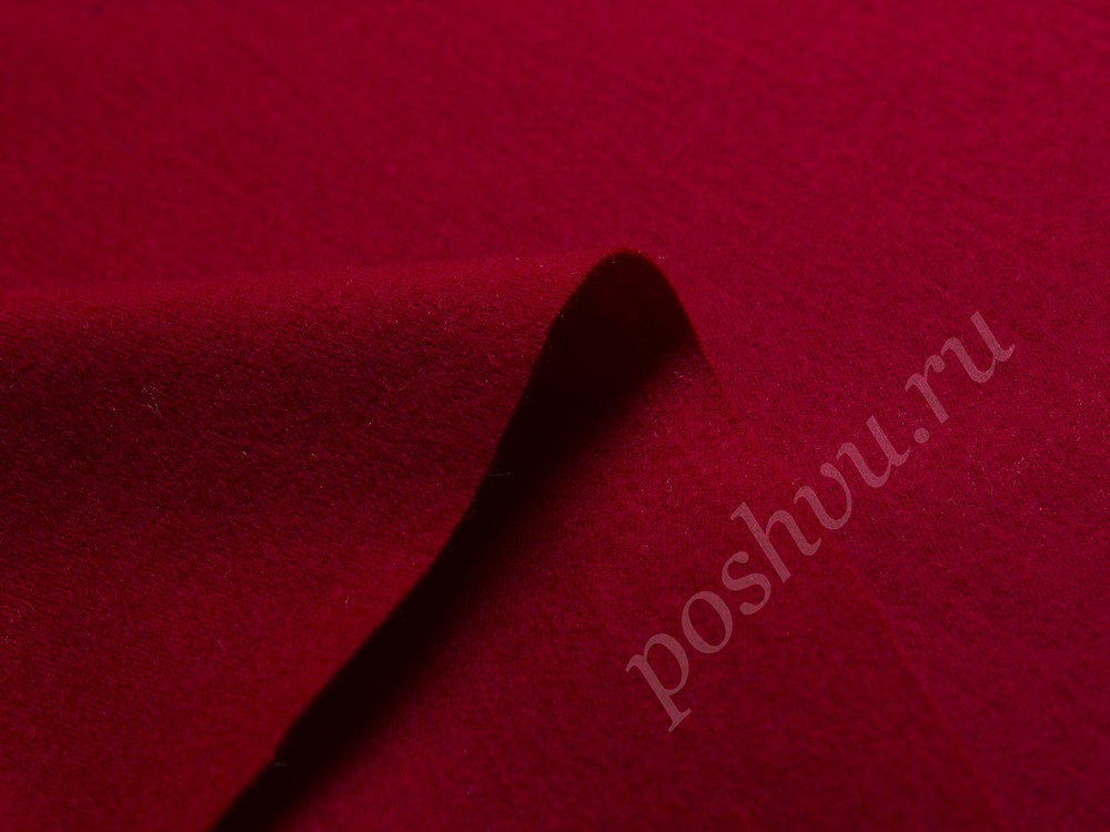 Трикотажное полотно (шерсть/кашемир), цвет - бордовый