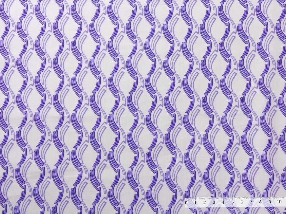 Хлопковая ткань Versace, цвет - фиолетовый и белый