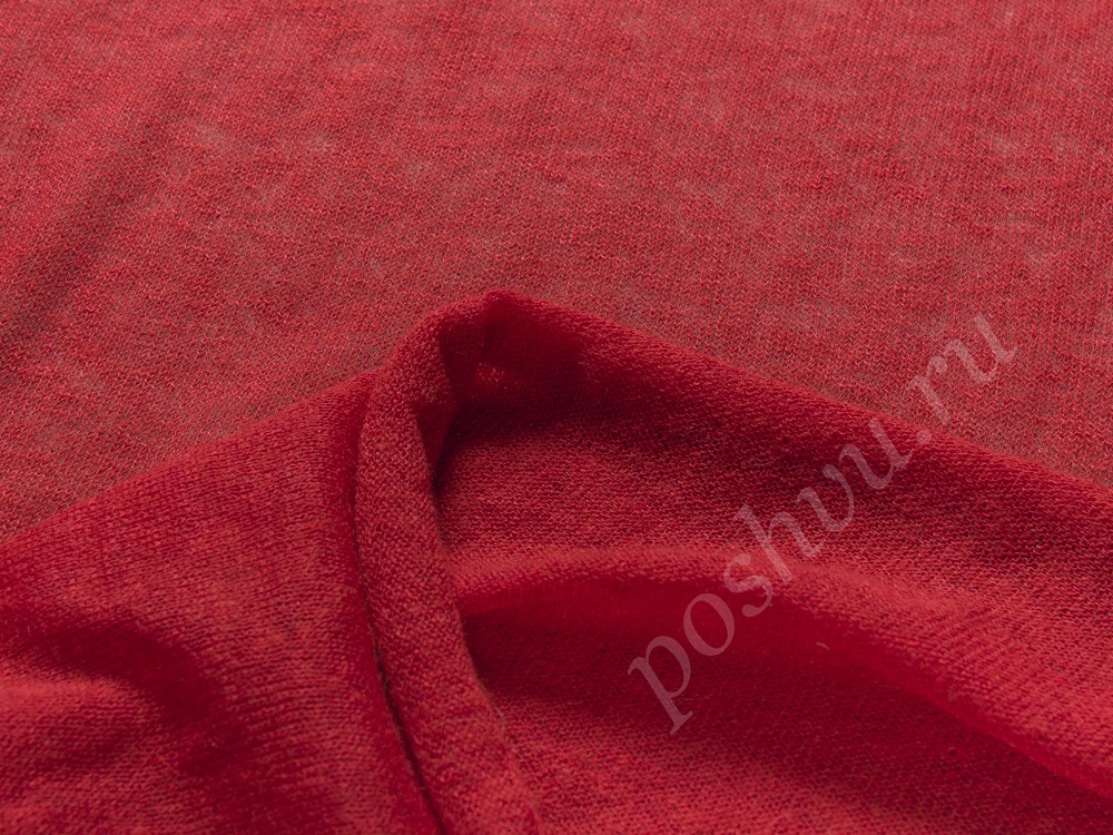 Трикотажное полотно (шерсть, кашемир), цвет - красный