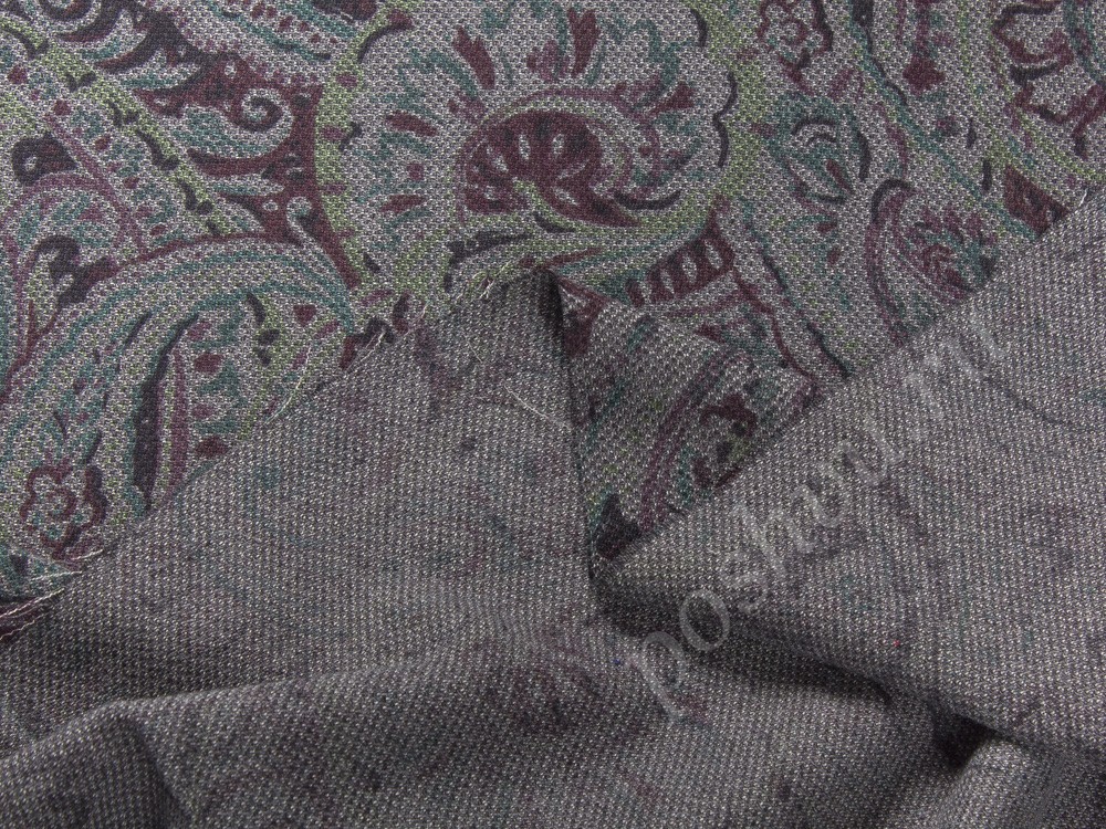 Шерстяная ткань Etro с рисунком, цвет - серый