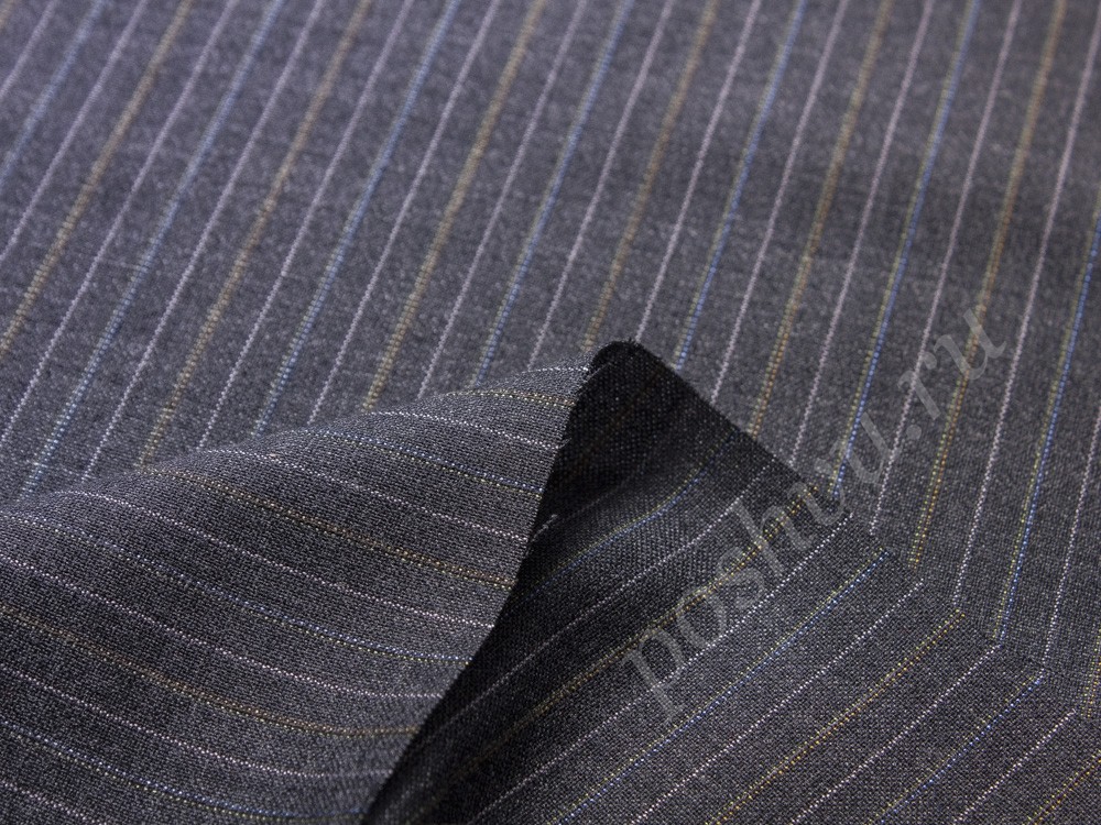 Костюмная ткань Ermenegildo Zegna, цвет - темно-серый, полоска