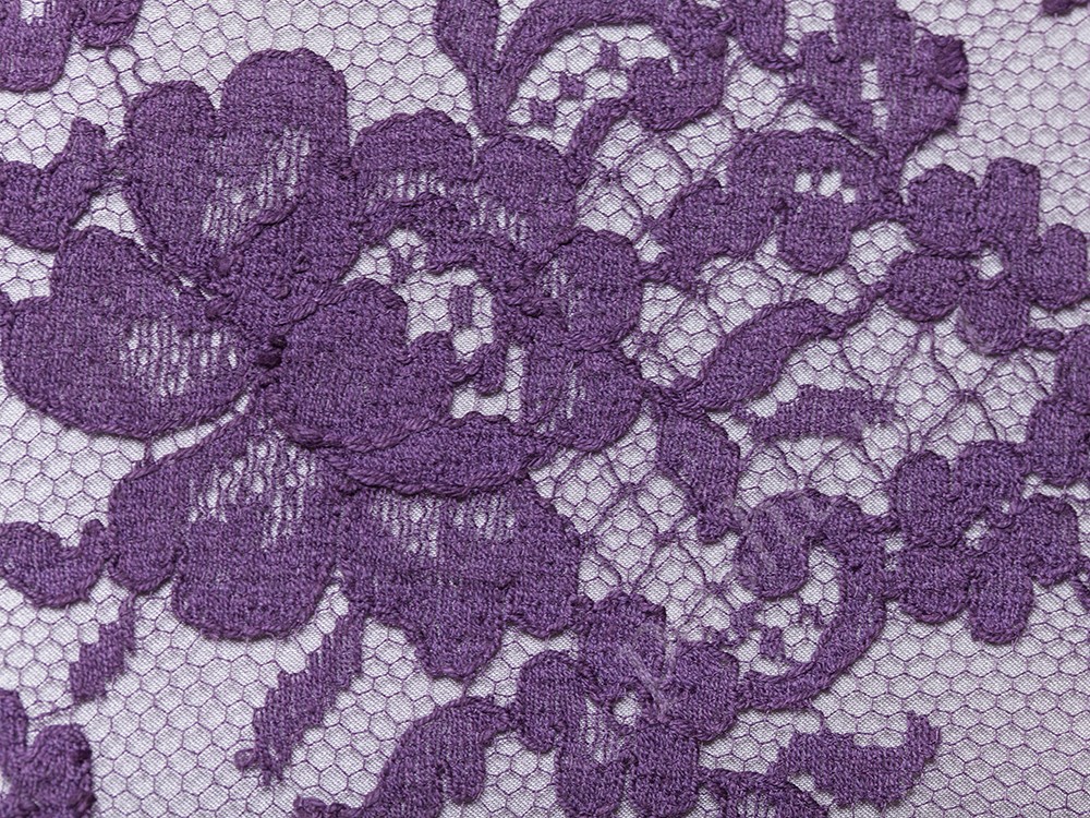 Однотонное широкое кружево, цвет - фиолетовый