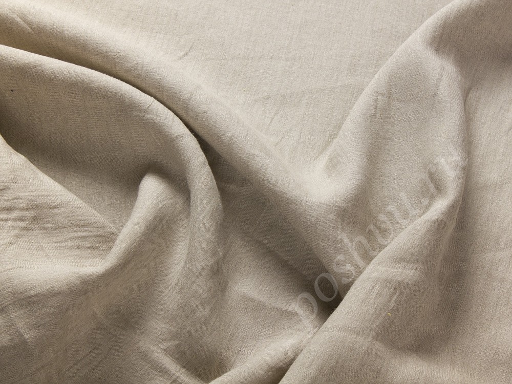 Льняная ткань Loro Piana, цвет - бежевый (натуральный)