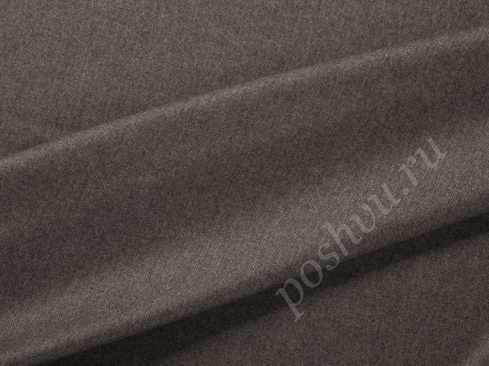 Кашемировая ткань Loro Piana, цвет - коричневый в мелкую елочку