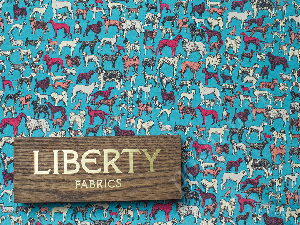 Натуральный шелк Liberty с рисунком, цвет - розовый, белый, черный, голубой, бирюзовый