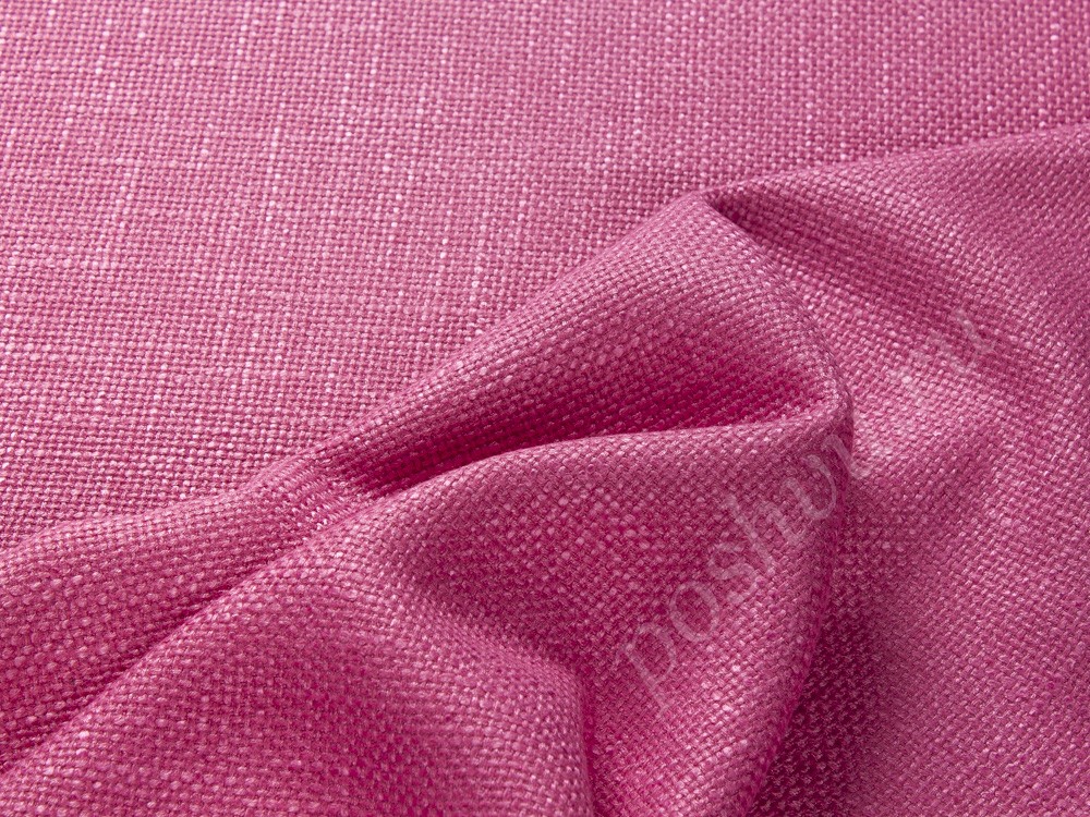 Хлопковая ткань со льном, цвет - розовый