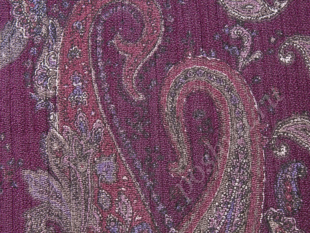 Плательная шерсть (марлевка) с рисунком, цвет - фиолетовый