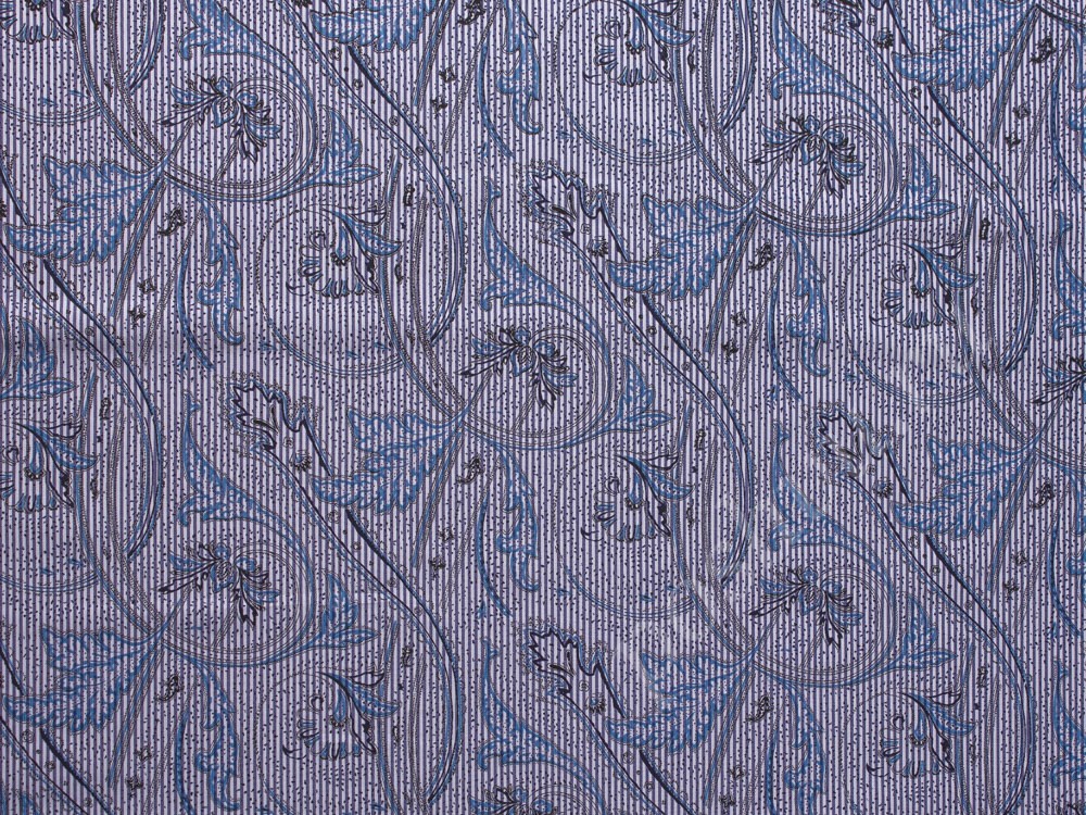 Хлопковая ткань с рисунком, цвет - синий и белый
