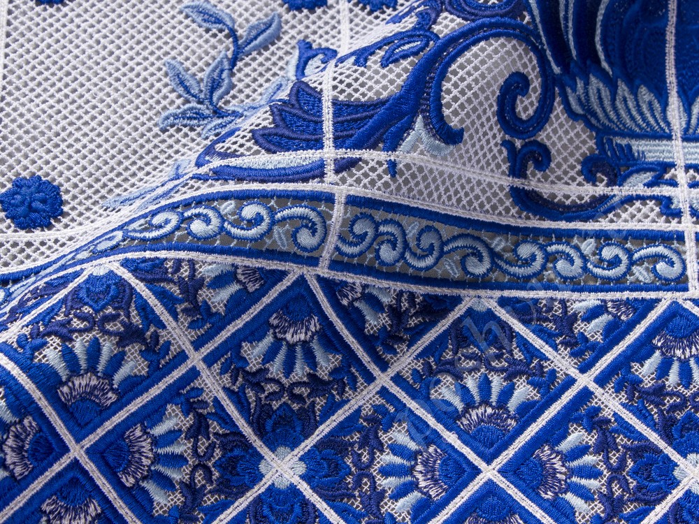Фигурное кружево Dolce&Gabbana, цвет - синий и белый