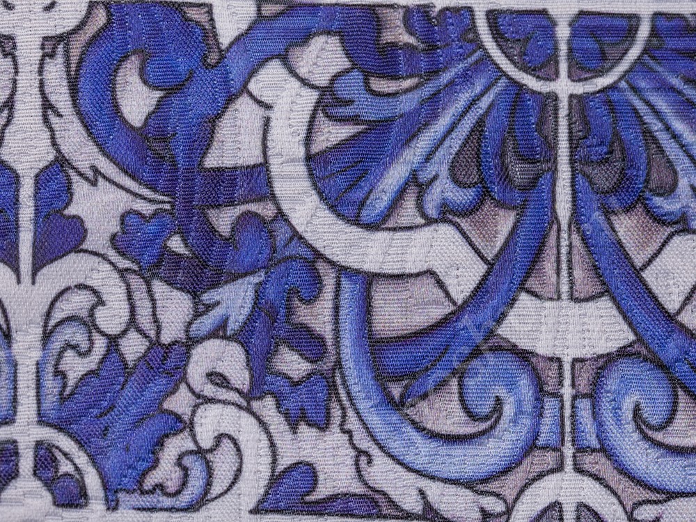Однотонная ткань матлассе, цвет - синий