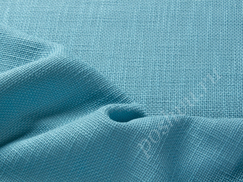 Хлопковая ткань со льном, цвет - бирюзовый