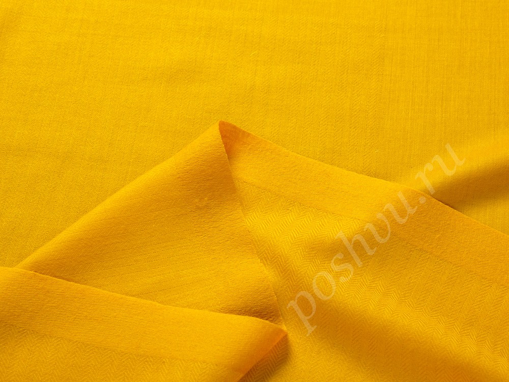 Кашемировая ткань, цвет - желтый (яичный желток)