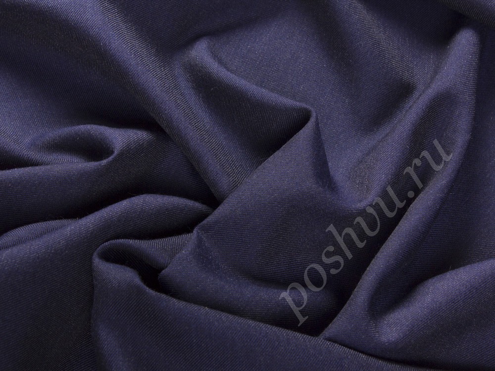 Костюмная ткань (шерсть, кашемир), цвет - темно-синий
