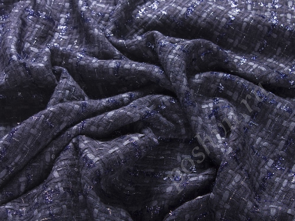 Костюмнаяя ткань тип Шанель, цвет - темно-синий