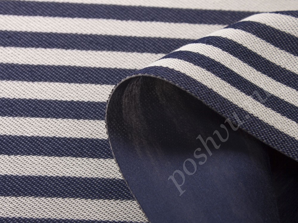 Ткань Armani, цвет - серый, синий, полоска