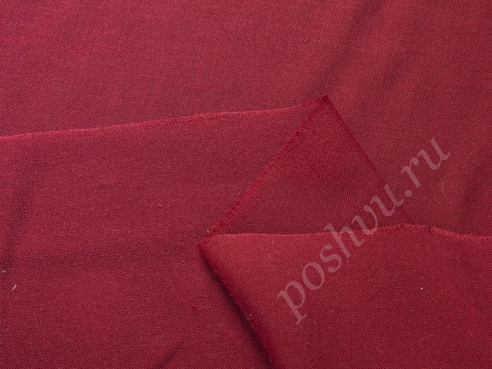 Шерстяная плательная ткань, цвет - бордовый