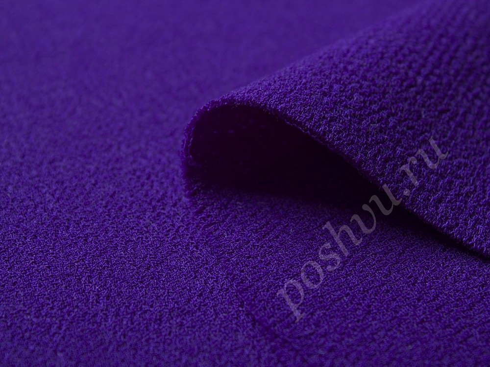 Шерстяной двухслойный креп, цвет - фиолетовый