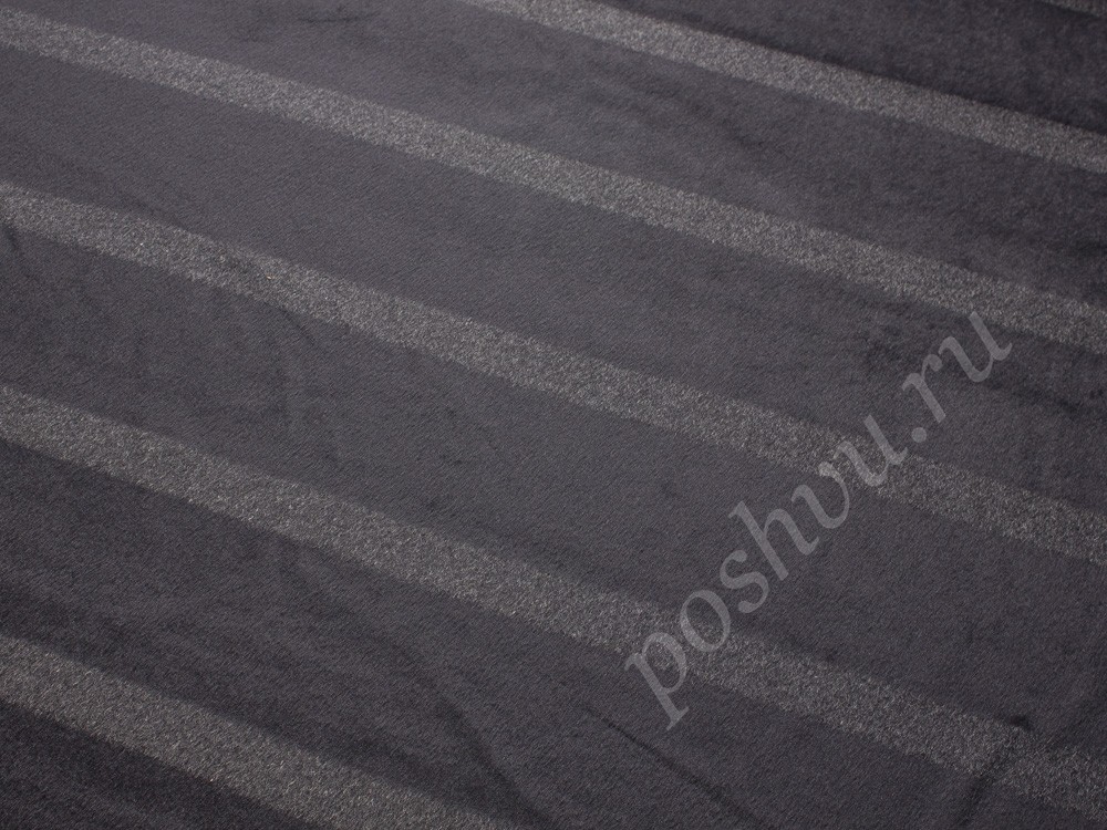 Кашемировая ткань с ворсом Loro Piana, цвет - серый, черный, полоска
