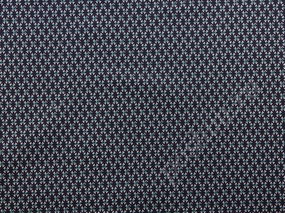 Хлопковая ткань с эластаном, цвет - черный, рисунок