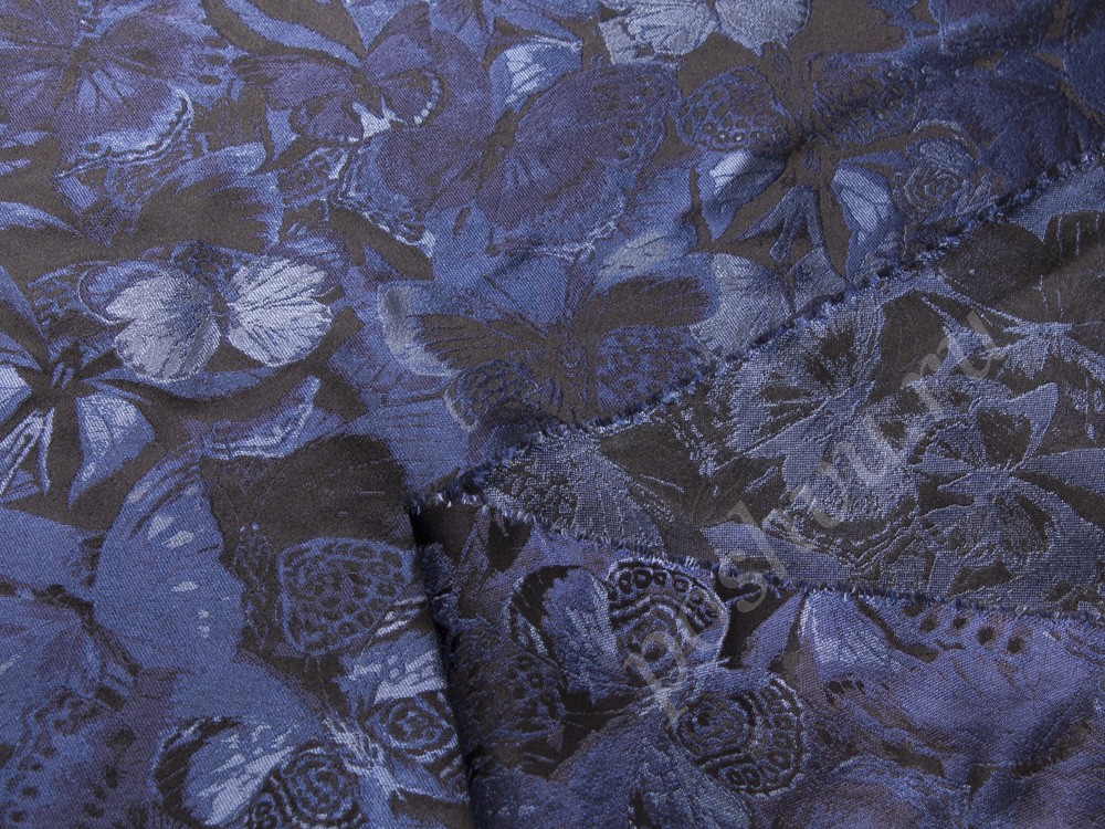 Жаккард Valentino с рисунком, цвет - темно-синий