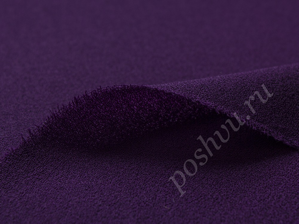 Шерстяной креп, цвет - пурпурный