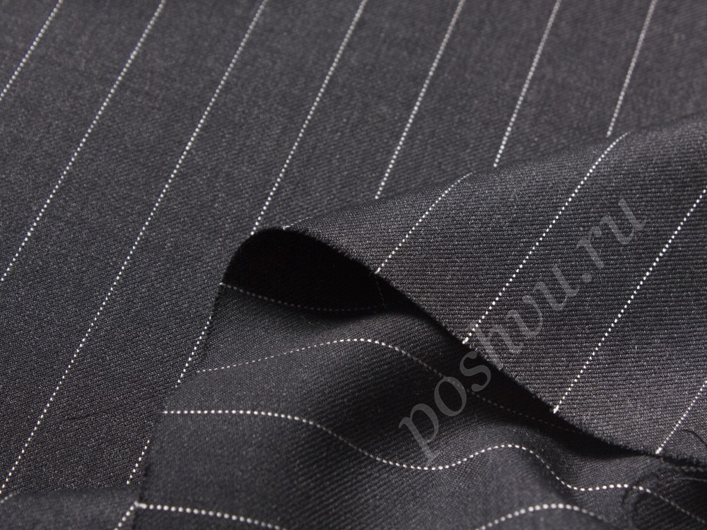 Костюмная шерсть Valentino, цвет - темно-серый, полоска