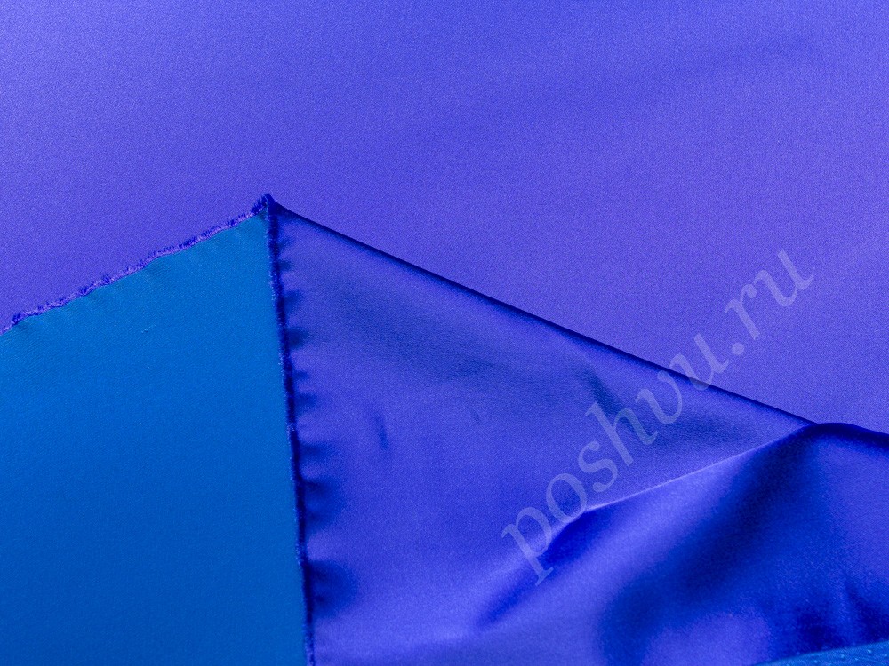 Однотонный шелк (полиэстр), цвет - синий