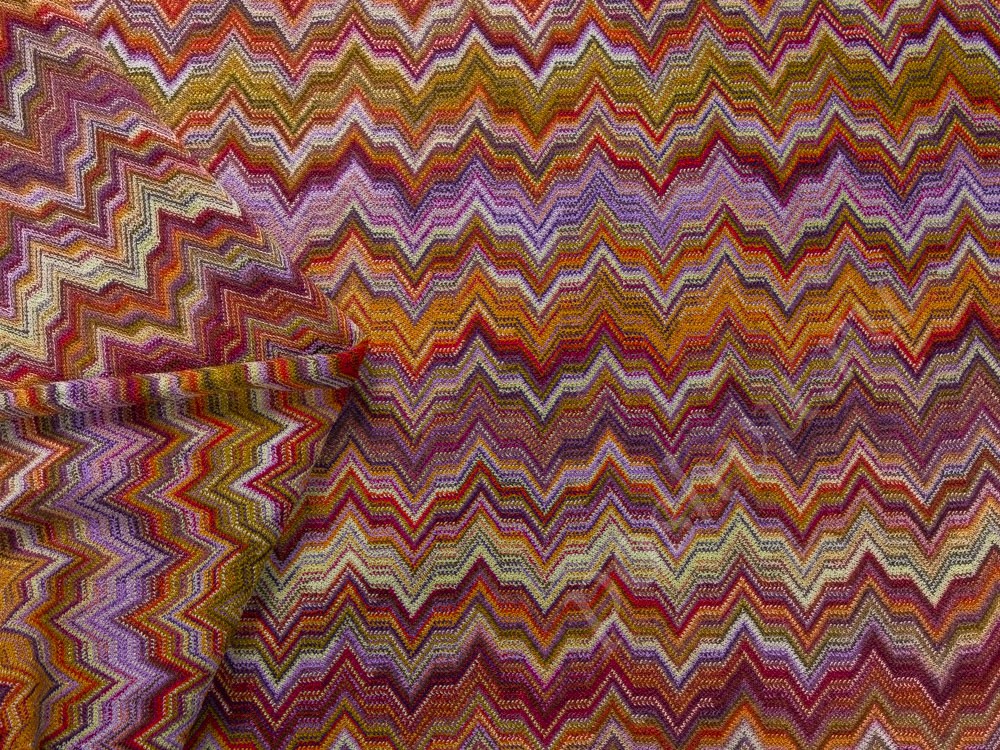 Вискоза Missoni с рисунком, цвет - фиолетовый и оранжевый