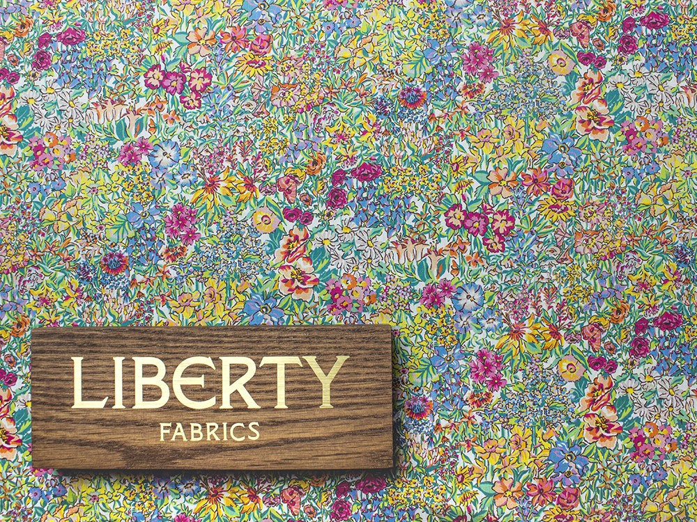 Хлопковая ткань Liberty с рисунком, цвет - розовый, белый, голубой, персиковый, лиловый