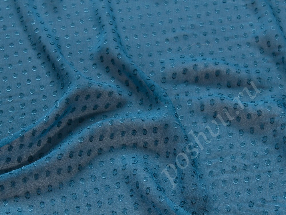 Тонкий шелк (шифон), цвет - синий и бирюзовый
