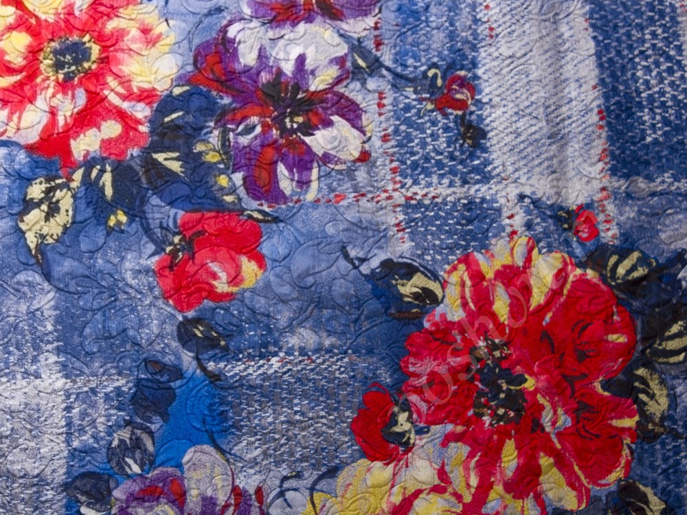 Натуральный шелк Dolce&Gabbana с рисунком, цвет - темно-синий