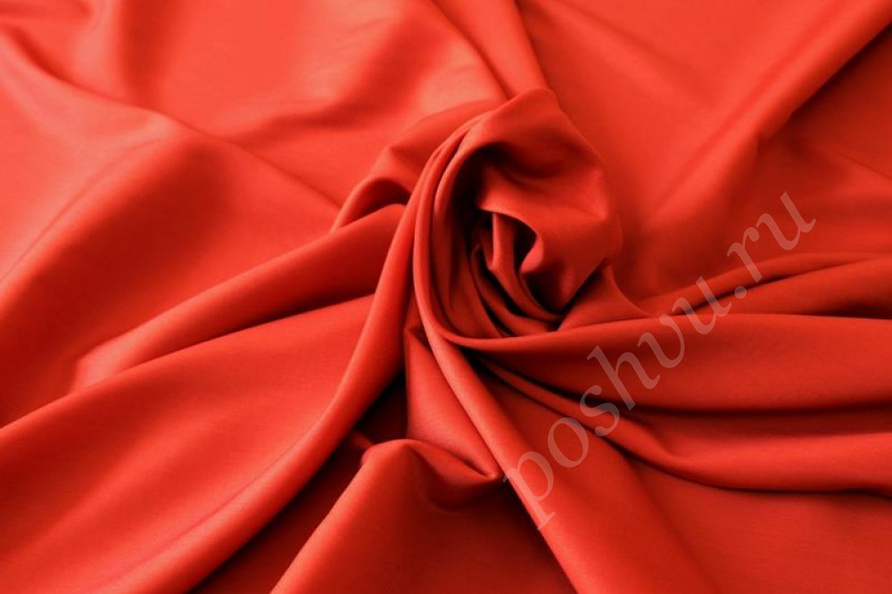 Костюмная ткань красно-оранжевого цвета