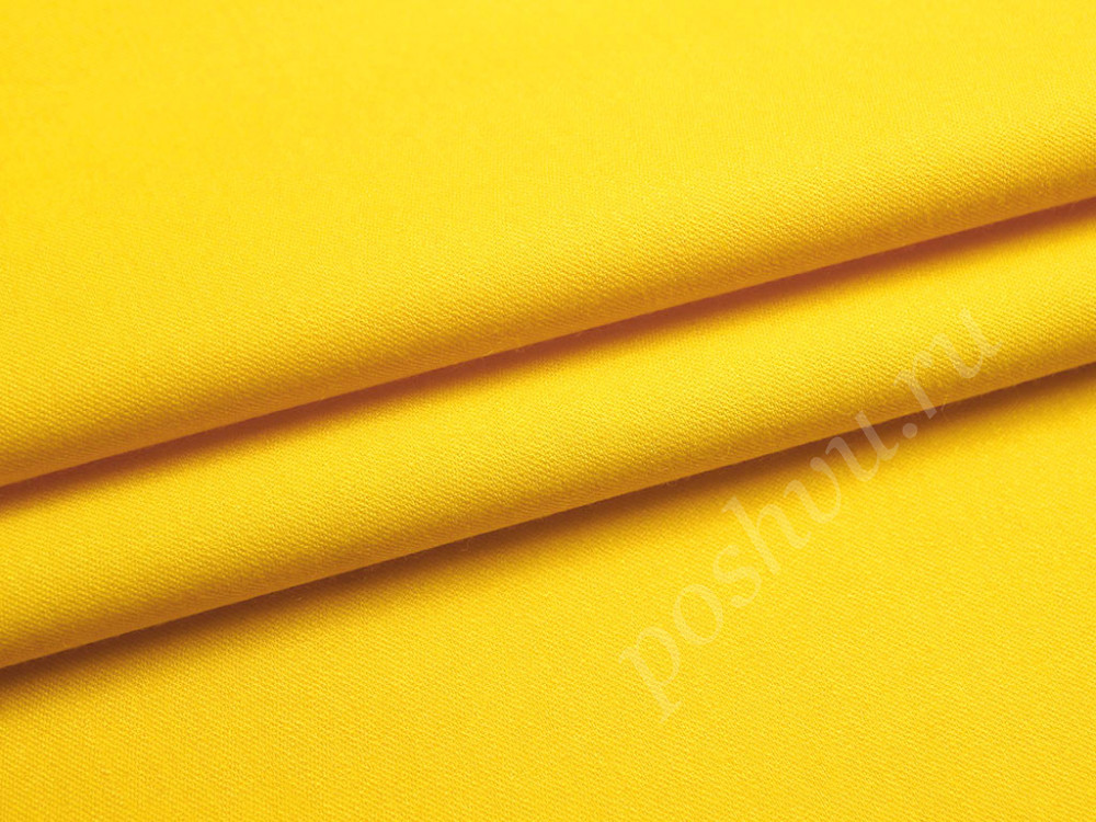 Костюмная двухсторонняя ткань Лейтмотив канареечно-желтого цвета