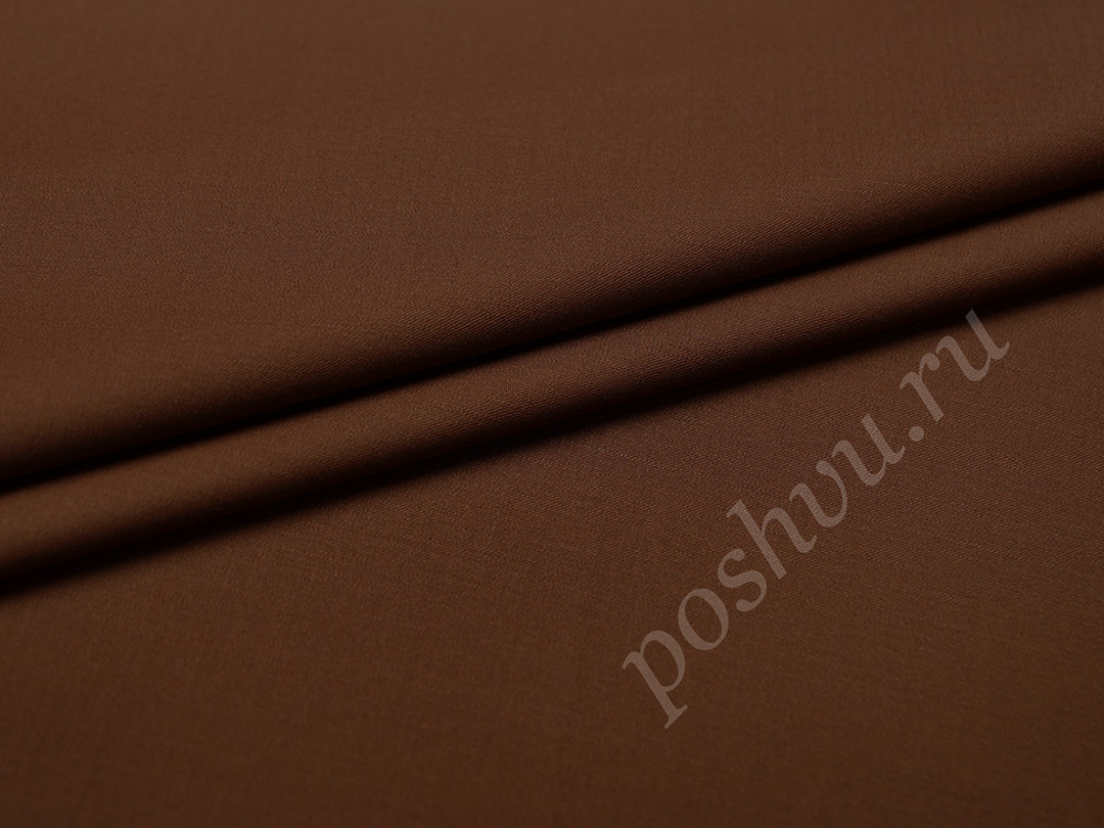 Костюмная двухсторонняя ткань Лейтмотив коричневого цвета