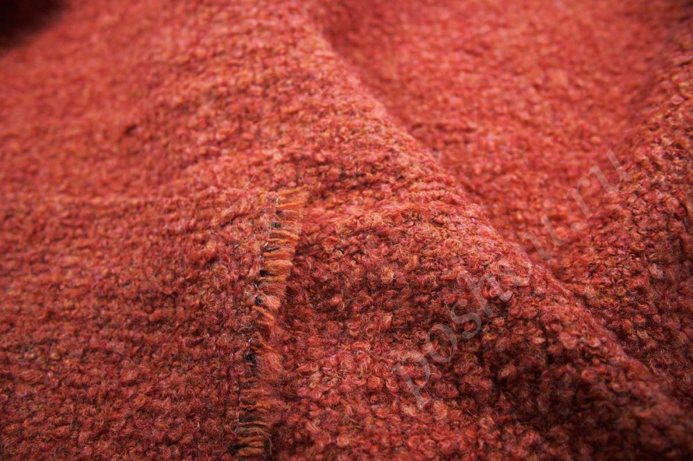 Пальтовая ткань оранжевый цвет Мекки