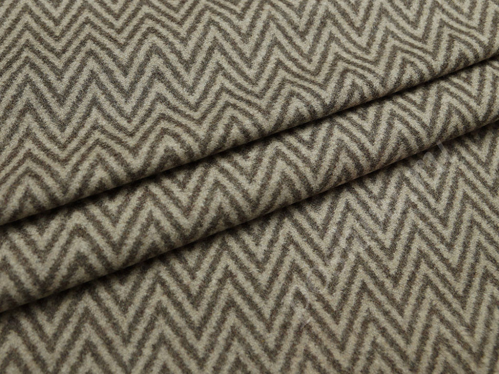 Ткань пальтовая, серо-коричневая елочка