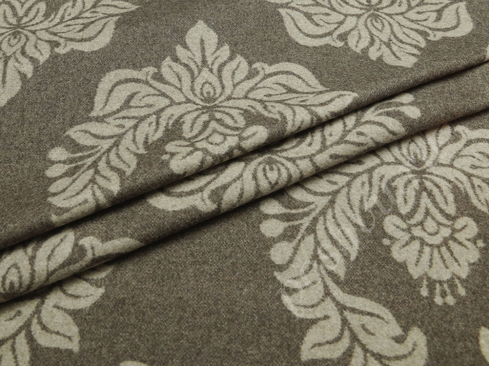 Пальтовая двухсторонняя ткань коричнево-серого цвета