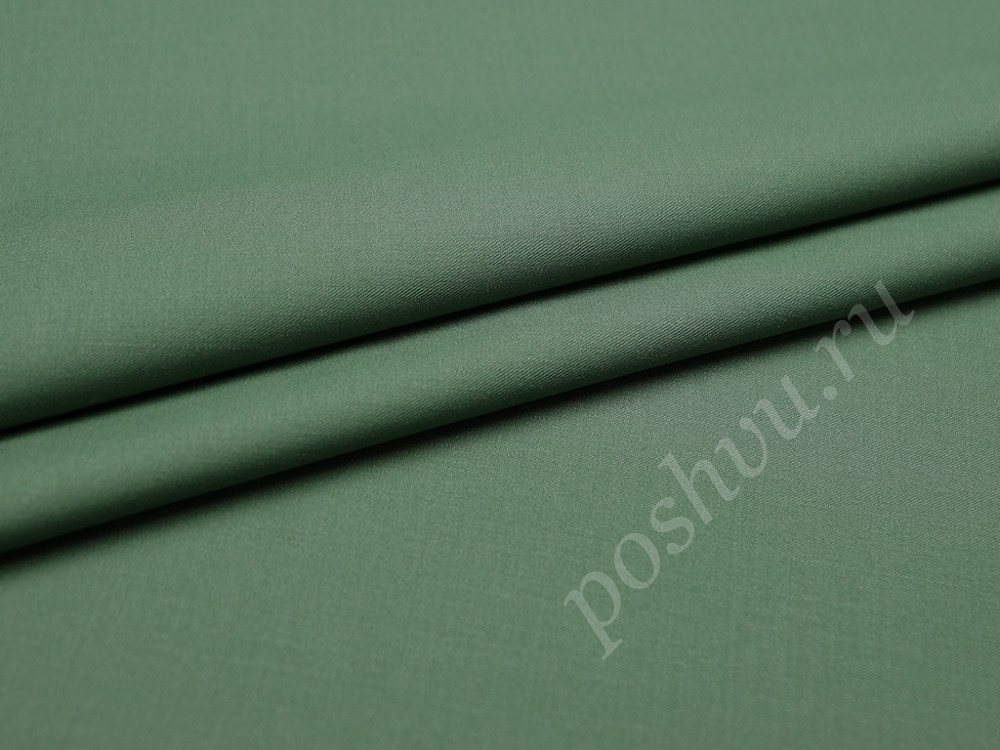 Костюмная двухсторонняя ткань Лейтмотив зеленого цвета