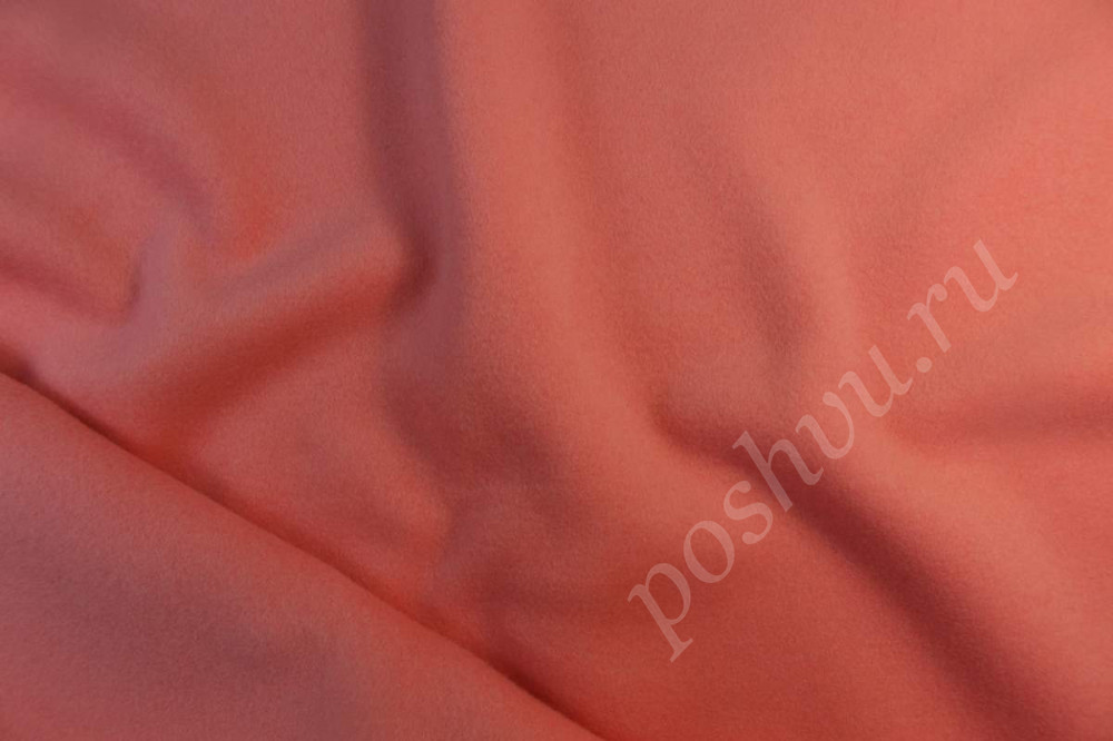 Пальтовая двухсторонняя ткань цвета янтарного персика