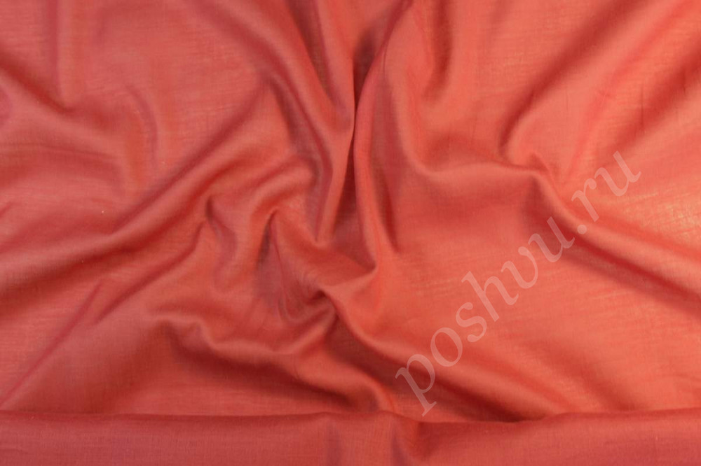Хлопковая ткань оранжево-красного цвета