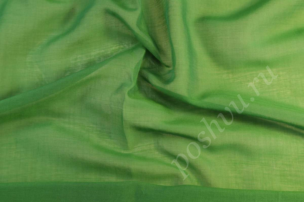 Батист с шелком ярко-зеленого цвета