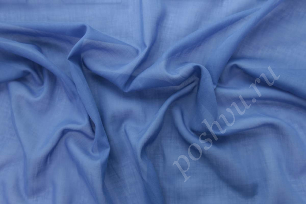 Хлопковая ткань темно-голубого цвета