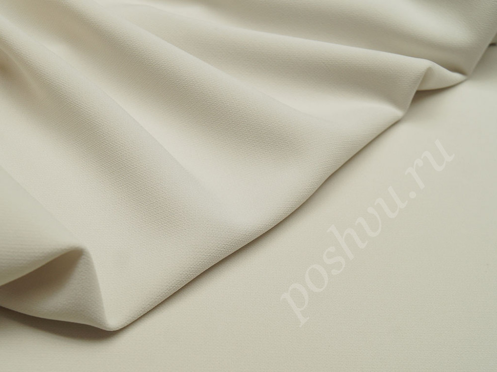 Ткань плательная "Кади", однотонная, цвет пыльный белый