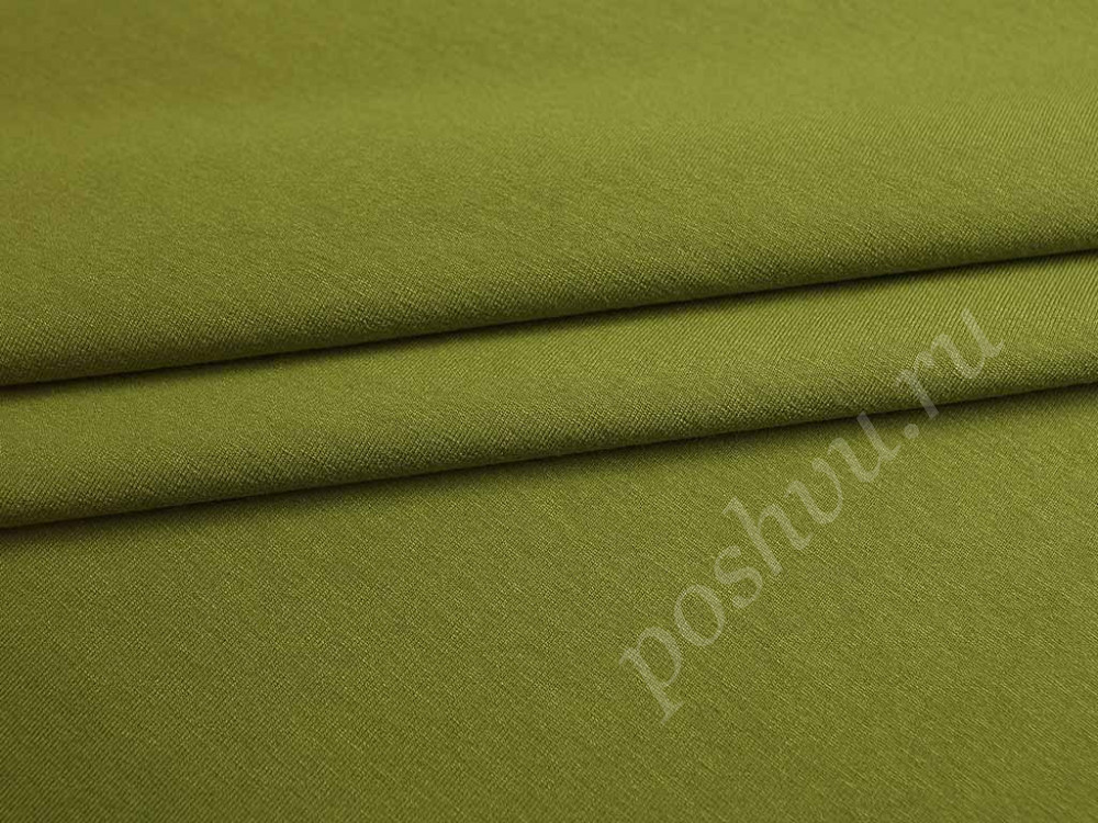 Трикотаж футболочный однотонный, цвет оливковый венок  (235 г/м2)