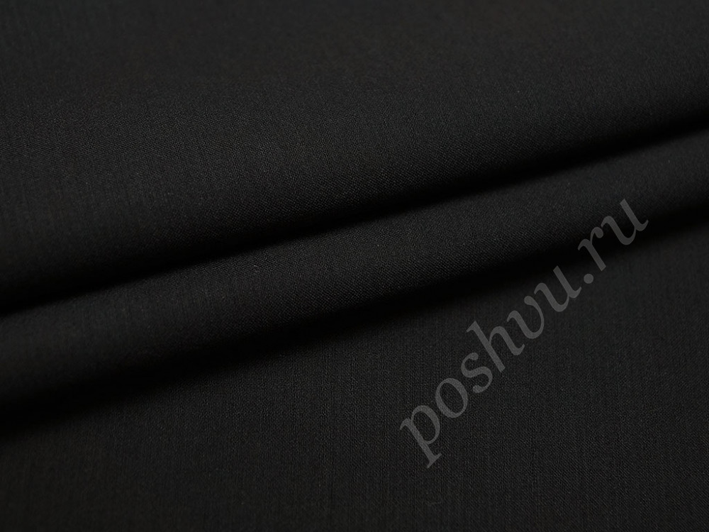 Классическая костюмная ткань угольно-черного цвета