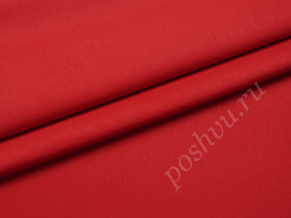 Костюмная ткань насыщенного красного цвета  (260 г/м2)