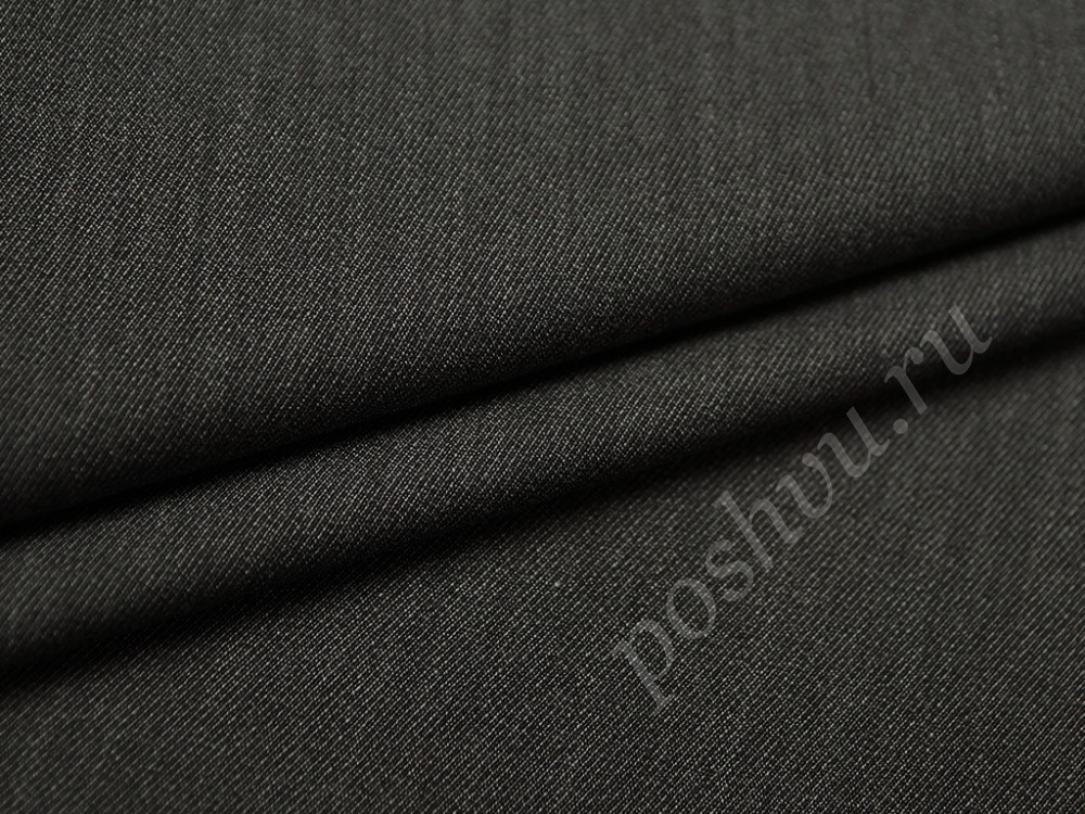 Костюмная шерстяная ткань под джинсу серый меланж