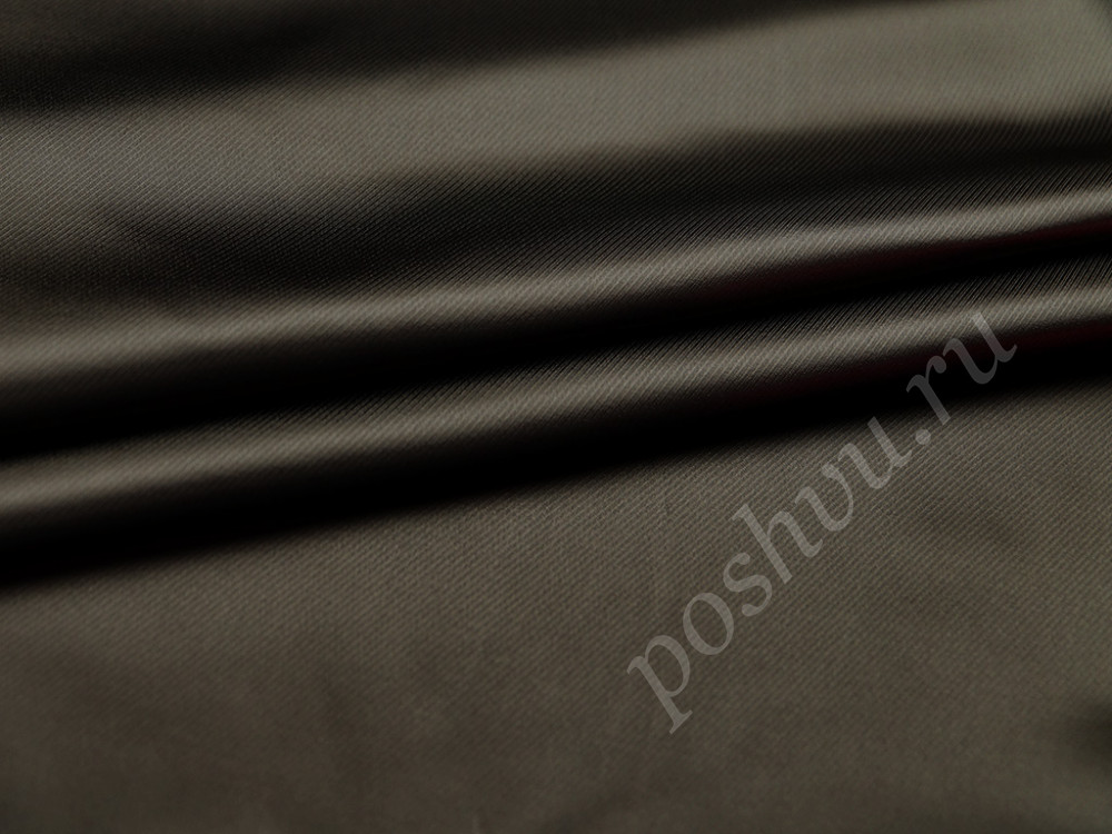 Прекрасная подкладочная ткань в диагональную полоску серого цвета (168 г/м2)