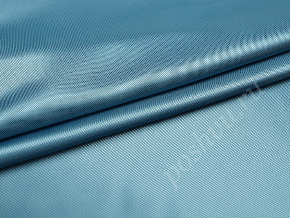 Подкладочная ткань голубого цвета в диагональную полоску (76г/м2)